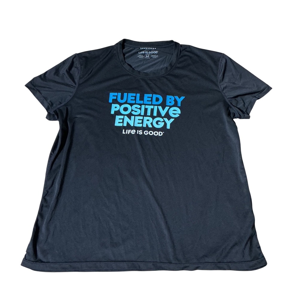 Life Is Good‎ Active Womens Fueled By Positive Energy Graphic T-Shirt Black M